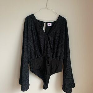 Black leopard print bodysuit by Buddy Love